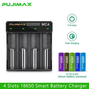 CaricaBatterie Litio 2 4 Slot USB Pile 18650 Ricaricabili Caricatore Universale - Zdjęcie 1 z 19