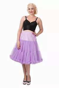 Lavender Rockabilly Retro Super Soft 26 inches Petticoat Skirt BANNED Apparel - Picture 1 of 1