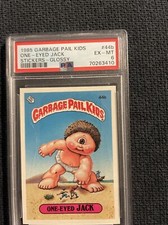44b One Eyed Jack PSA 6 Garbage Pail Kids Series 2 Card 2nd GLOSSY TESSIE BACK