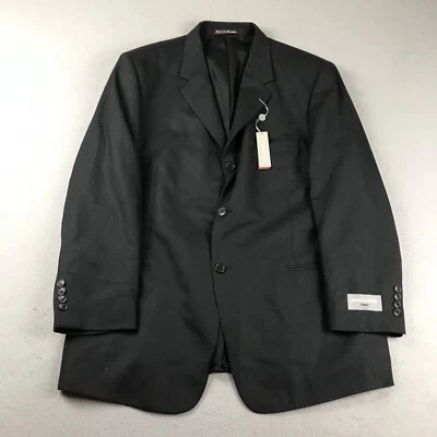 Pierre Cardin Blazer Mens 44R Black Wool Button Up Jacket NWT - Image 1 of 4