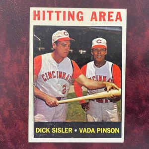 1964 Topps Set DICK SISLER VADA PINSON HITTING AREA #162 CINCINNATI REDS - EX++ - Picture 1 of 2