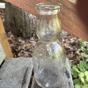 Vintage Milch Glas Flasche Quart Versiegelungssystem Kleeblatt Milch Toledo Ohio - Bild 1 von 3