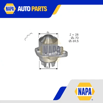Water Pump fits RENAULT SAFRANE Mk2 2.9 1999 L7X713 Coolant NAPA 8671017752 New - Image 1 of 4