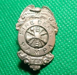VINTAGE OBSOLETE Pampa , TEXAS FIRE DEPARTMENT BADGE PIN #1154 - Picture 1 of 4