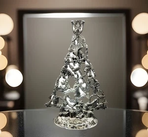 Vintage Godinger Silver Plate Christmas Tree Table Holiday Decor 11" - Picture 1 of 13
