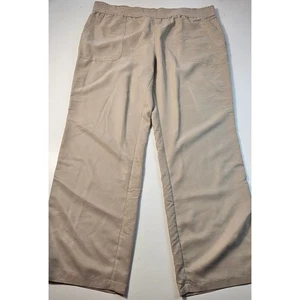 Relaxed Wide Leg Modal Neutral Beige Chino Kleid Karriere Freizeit Pull On Hose XL - Bild 1 von 7