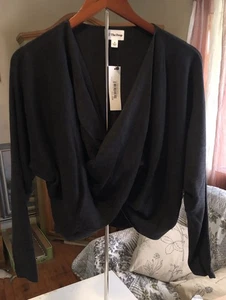The Drop Women's Black Cropped Twist Front Soft Sweater Size M Medium New/tags - Picture 1 of 5