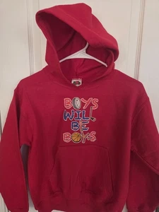 BOYS WILL BE BOYS NEU ROTER JUGEND HOODIE GRÖSSE 14/16 - Bild 1 von 1