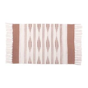 Yellow Bohemian Bathroom Rug with Tassels, Bohemian Mat (23.6 x 35 Inches) - Picture 1 of 7