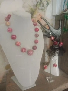 Handmade Marble Clay Beads Jewelry Set - Picture 1 of 5