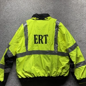 Visibility Enhanced Apparel ERT Mens 3XL Jacket 3M Work Safety Hidden Hood NEW - Picture 1 of 11