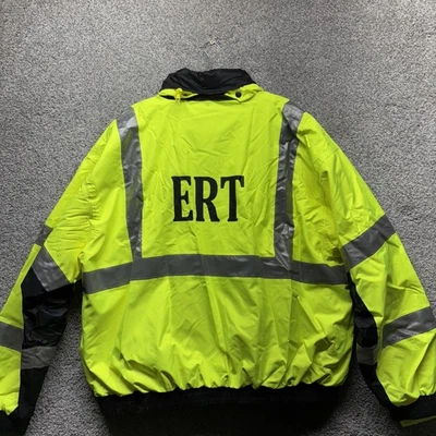 Visibility Enhanced Apparel ERT Mens 3XL Jacket 3M Work Safety Hidden Hood NEW - Image 1 of 4