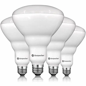 Sunperian 4 Pack BR40 LED Flood Light Bulb 13W 6500K Ultra Daylight 1400lm E26 - Picture 1 of 7