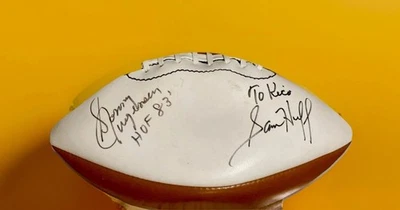 Fútbol americano Wilson firmado por la corte Sonny Jurgensen y Sam Huff Washington Redskins Foto 1 de 4