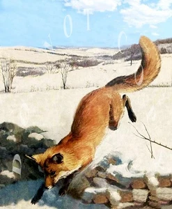 ANTIKER JAGD 8X10 REPRODUKTION FOTODRUCK HUNDE NACH ROTFUCHS - Bild 1 von 1