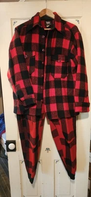 Vtg Woolrich Buffalo Plaid Hunting Set Wool Jacket Pants - Image 1 of 3