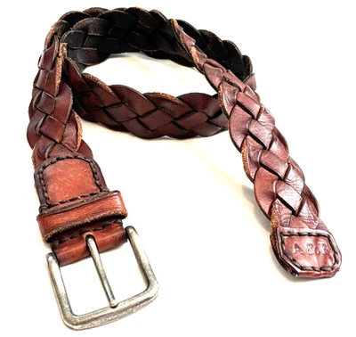 Cinturón boho de cuero trenzado marrón Abercrombie & Fitch A&F de colección años 90 para mujer talla 32 Foto 1 de 4