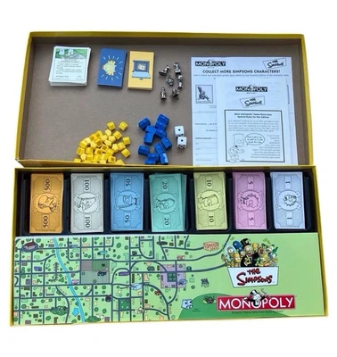 The Simpsons Monopoly VTG Hasbro 2001 Edition Board Game COMPLETE Imperfect Box - Image 1 of 4