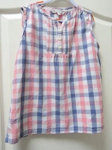 Fat Face Gingham Girl's Cotton Top Age 12 13 Teen Pink Check Sleeveless Cami - Picture 1 of 5