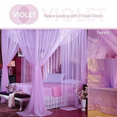 4-угловая противомоскитная сетка для кровати большого размера сетка для улицы - Изображение 1 из 4