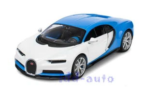 MAISTO BUGATTI CHIRON BLUE/WHITE EXOTICS 1/24 DIECAST MODEL CAR 32509 - Picture 1 of 5