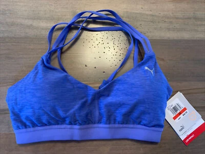 Sujetador deportivo Puma para mujer Yogini correa de bajo impacto trasero Drycell X-Small XS azul Foto 1 de 4