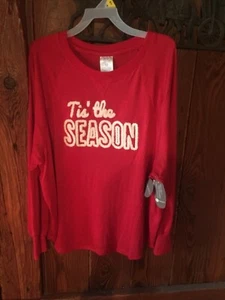 Large -Women's Christmas Light Sweatshirt Cute Ugly Sweater Red Tis The Season - Picture 1 of 3