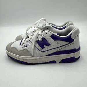NEW BALANCE 550 BB550WR1 WHITE PURPLE MEN'S SIZE 6.5 - EX+ - Picture 1 of 17