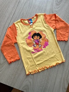 Vintage 2003 Dora the Explorer Orange and Yellow raglan 3/4 sleeve shirt top 4T - Picture 1 of 9