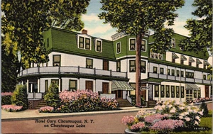 CHAUTAUQUA, NUEVA YORK - HOTEL CARY - POSTAL DE LINO DE COLECCIÓN - Imagen 1 de 2