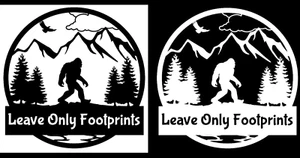 Bigfoot Leave Only Footprints 2 Vinyl Decal Car Truck Window Laptop Tablet Walls - Picture 1 of 7