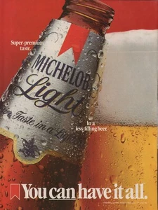 1985 Vintage MICHELOB Classic Light Beer Breweriana Print Ad - Bild 1 von 1