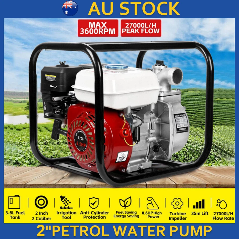 8.5HP Fire Fighting Water Transfer Pump Booster Irrigation Pump Petrol - image 1 of 4