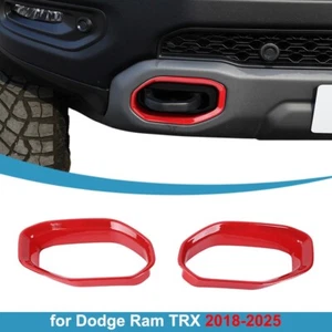 Front Bumper Trailer Hooks Frame Cover Trim for Dodge Ram TRX 2018-2024 2025 Red - Picture 1 of 15