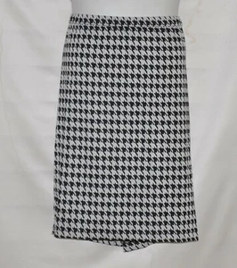 Falda ajustada tejida pata de gallo Joan Rivers talla L negra/blanca - Imagen 1 de 2