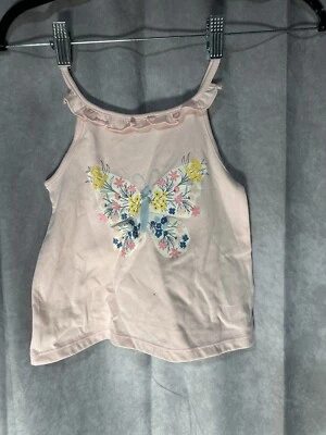 Kids Headquarters Butterfly Floral Top Girls Size 4 Pink Scoop Neck Pullover - Image 1 of 2