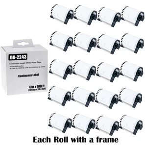 20Rolls Continuous Paper Tape DK-2243 Labels 101mmx30.4m for Brother QL-1060N - Picture 1 of 16