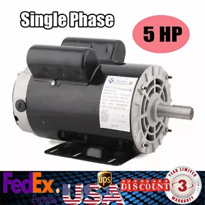 5HP Air Compressor Duty Motor Single Phase 3450RPM 7/8" Shaft Keyed 230V Motor - Picture 1 of 9