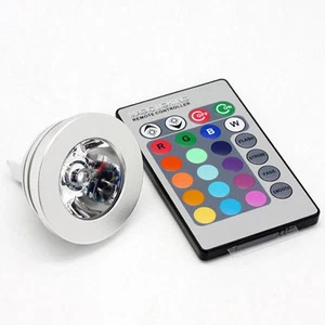 FARO RGB LAMPADA FARETTO GU10 MULTICOLORE 3W LED TELECOMANDO CROMOTERAPIA - Foto 1 di 1