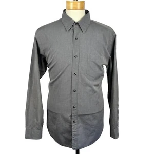 J.CREW Men's Charcoal Gray Long Sleeve Point Collar Button Up Shirt Size Large - Picture 1 of 22