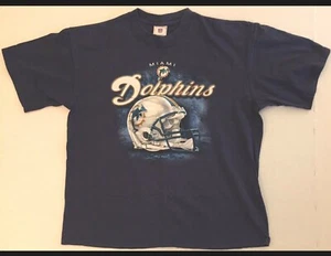 NFL Football MIAMI DOLPHINS Size Large Blue T-Shirt (B) - Picture 1 of 4