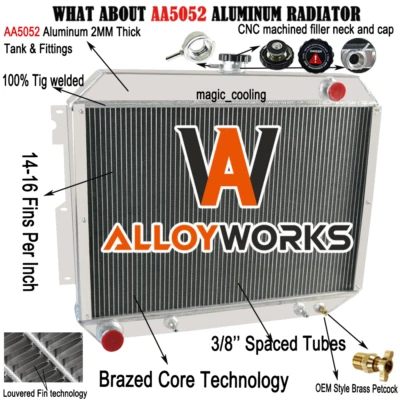 4 Rows Radiator For 1966-1970 1967 Chrysler Imperial Dodge Plymouth Fury 7.2L V8 Foto 1 de 4