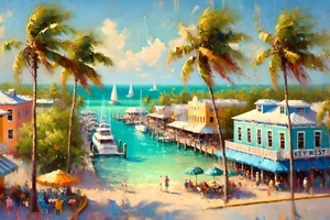 Original art giclée painting "Key West" signed/numbered - Picture 1 of 1