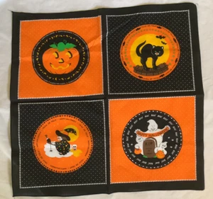 Bandana de Halloween X 2 algodón gato fantasma bruja calabaza 22"" sin usar - Imagen 1 de 2