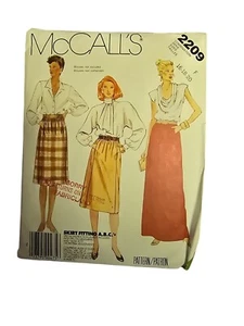 Vintage McCalls 2209 Sewing Pattern For Misses Skirt Sizes 16-18-20 - Picture 1 of 5