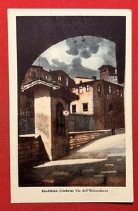 Cartolina - Gubbio ( Perugia ) - Via dell'Abbondanza - 1920 ca. - Foto 1 di 1