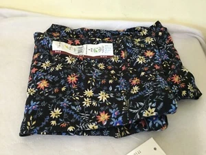 New Time and Tru Capri High Rise Leggings Women Navy Blue Flowers SZ Small (4-6) - Picture 1 of 3