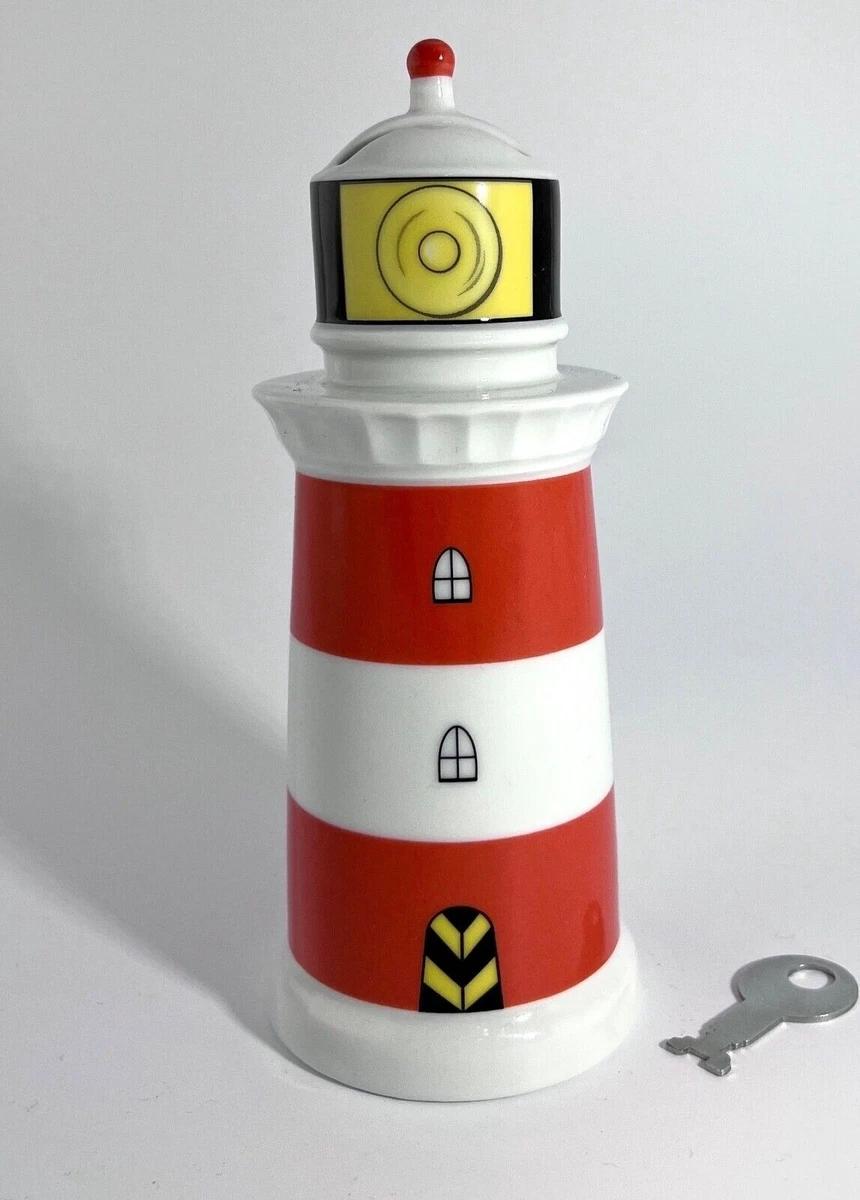 Große Spardose Leuchtturm – 18 Cm Hoch, Aus Kunstharz, Handbemalt, Mit Drehverschluss, Für Kinder & Erwachsene