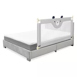 57" Bed Rails for Toddlers Vertical Lifting Baby Bedrail Guard with Lock Grey - Picture 1 of 9