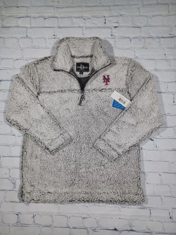 New York Mets MLB 1/4 Zip Fleece Pullover Fleece Mens Size M Gray NWT Cover